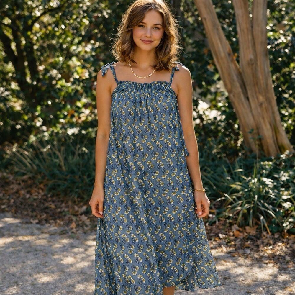 NWT: Ex Voto Vintage Iris Blue Sundress M/L